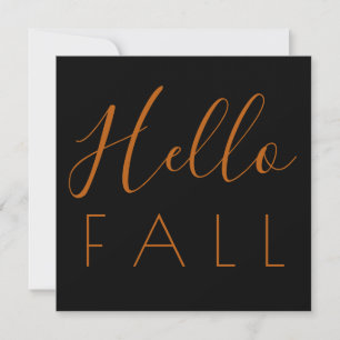 Hej Höst Svart Minimalist Typografi Höst Anteckningskort