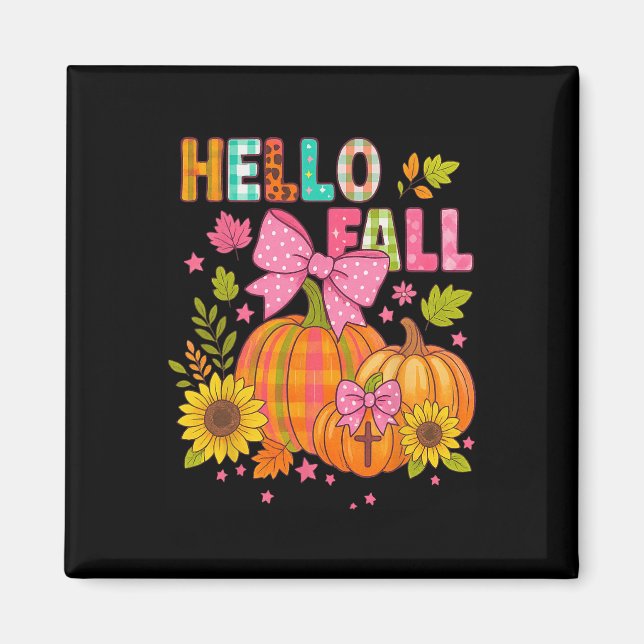 Hej höst tacksgiving coquette boho blomster höst  magnet (Framsidan)