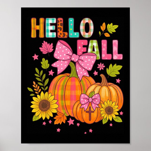 Hej höst tacksgiving coquette boho blomster höst  poster (Framsidan)