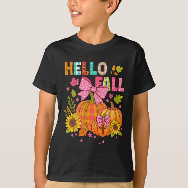 Hej höst tacksgiving coquette boho blomster höst  t shirt (Framsida)