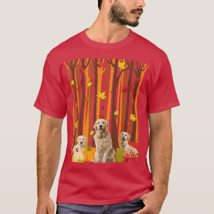 Hej Hösten Golden Retriever Maple Löv Fall Pump T Shirt