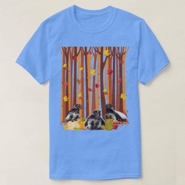Hej Hösten Shunk Maple Löv Fall Pumpkin Manar Wo T Shirt (Design framsida)