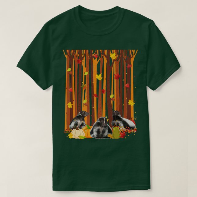 Hej Hösten Shunk Maple Löv Fall Pumpkin Manar Wo T Shirt (Design framsida)