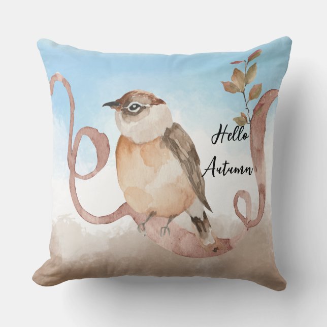 Hej Höstfåglar Kudde (Framsida)