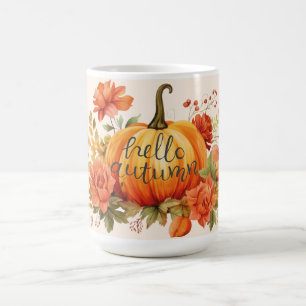 Hej höstfall Pumpkin blommigt Fall Kaffemugg