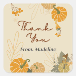 Hej höstfall tack vare anpassningsbarnas klistermä fyrkantigt klistermärke