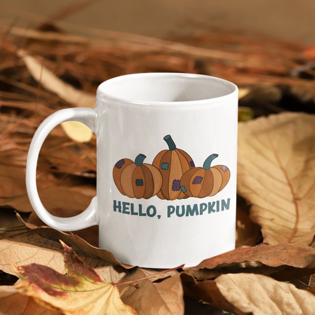 Hej, höstgrafik med Pumpkin Fall Kaffemugg (Skapare uppladdad)
