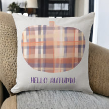 Hej höstpumpa tartan vattenfärgad grått orange