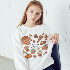Hej Höstskirt, Fall Vibes, Retro Doodle T Shirt