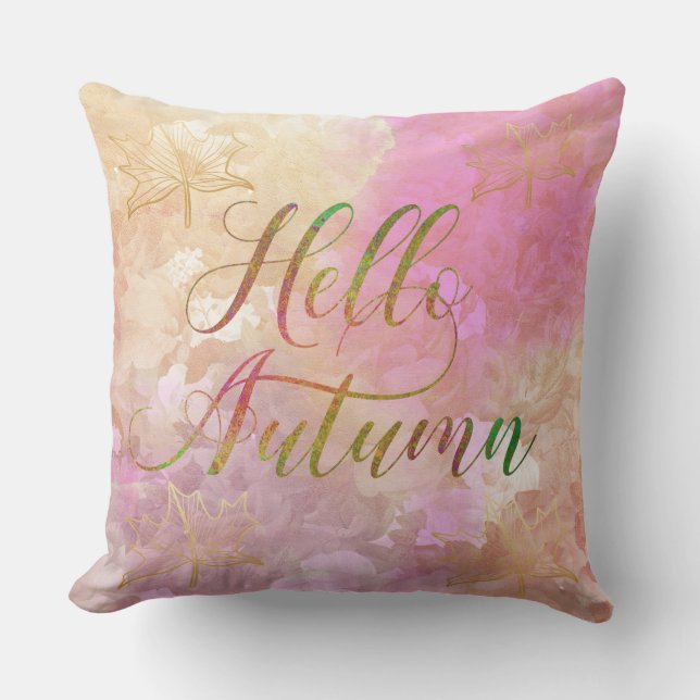 Hej Höstvattenfärg Reversible Pillow Kudde (Framsida)