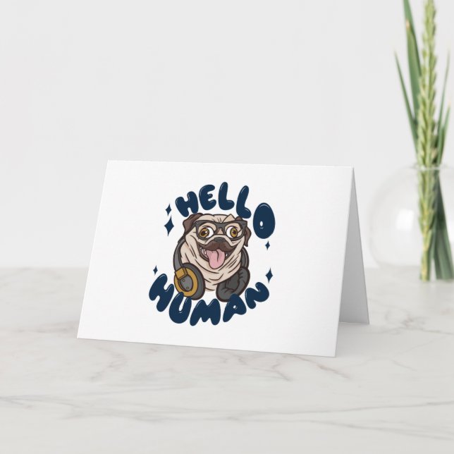 Hej Human Cute hund Kort (Framsida)