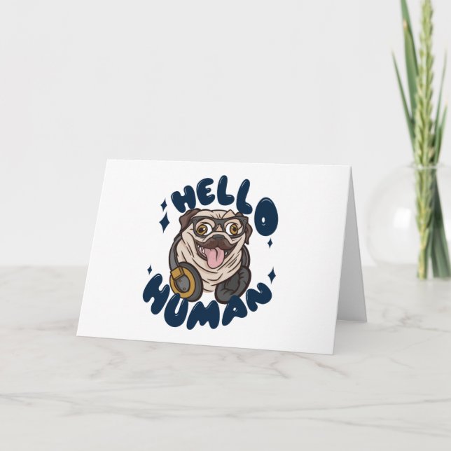 Hej Human Cute hund Kort (Framsida)