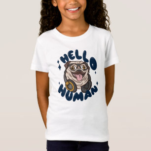 Hej Human Cute hund T Shirt