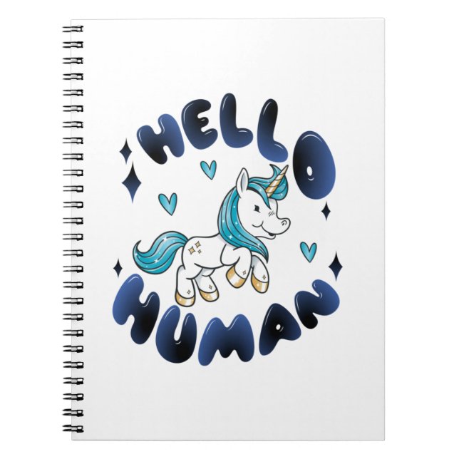Hej Human Loely Unicorn Anteckningsbok (Framsidan)