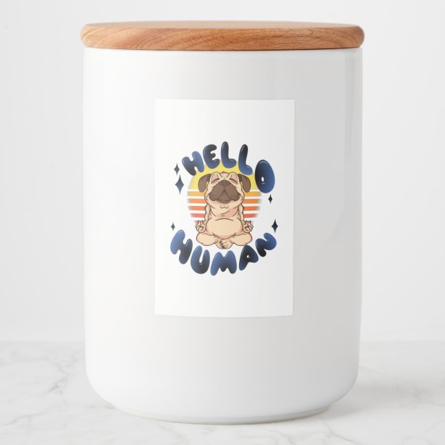 Hej human Meditating yoga hund Mat Etikett (Framsida)