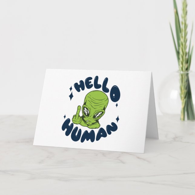 Hej, humant, Alien Kort (Framsida)