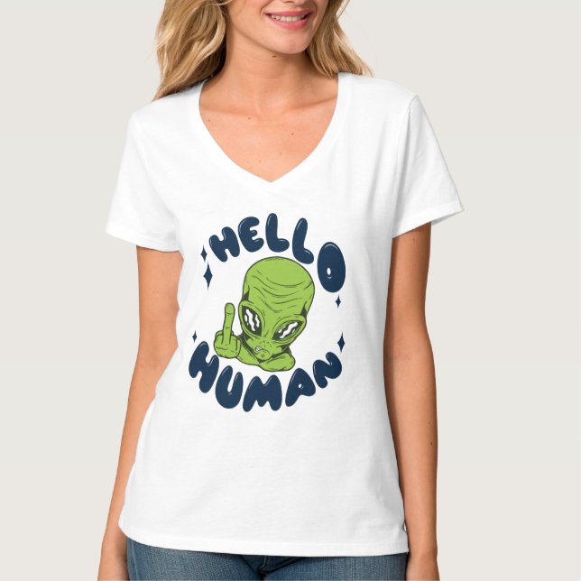 Hej, humant, Alien T Shirt (Framsida)