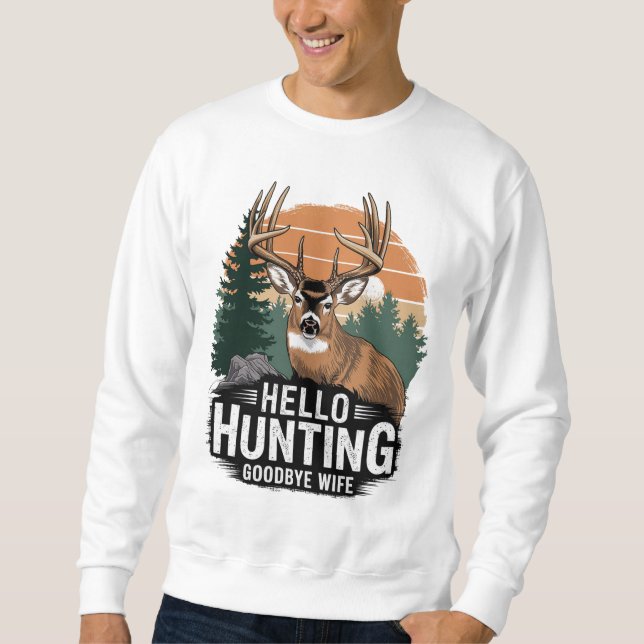 Hej Hunting Adjö, fru Lång Ärmad Tröja (Framsida)