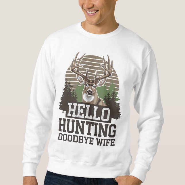 Hej Hunting Adjö, fru Lång Ärmad Tröja (Framsida)