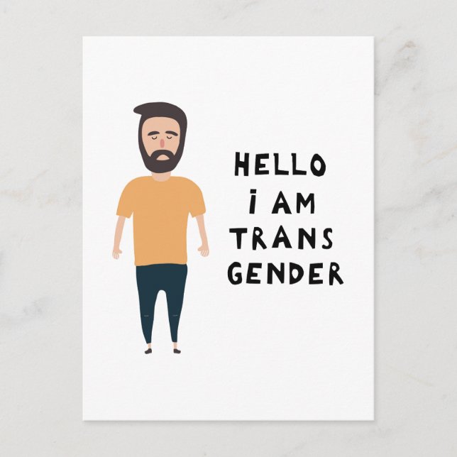 Hej I är Transgender Vykort (Framsida)