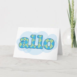 Hej i fransk allo i mönster kort