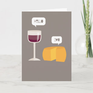 Hej I Kärlek Du Vin & Ost Fånig Kärlek-kort Kort