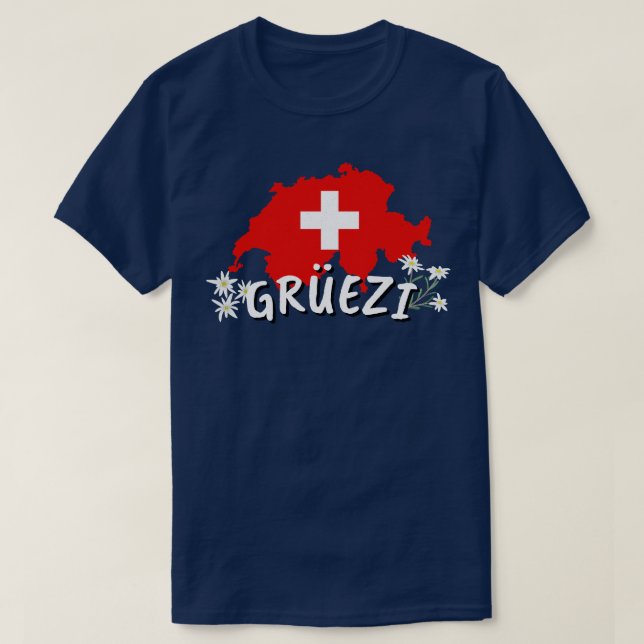 Hej i Schweiz Land schweiziska Flagga T Shirt (Design framsida)