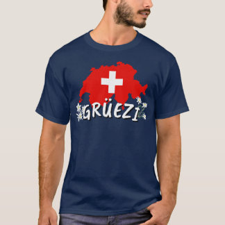 Hej i Schweiz Land schweiziska Flagga T Shirt
