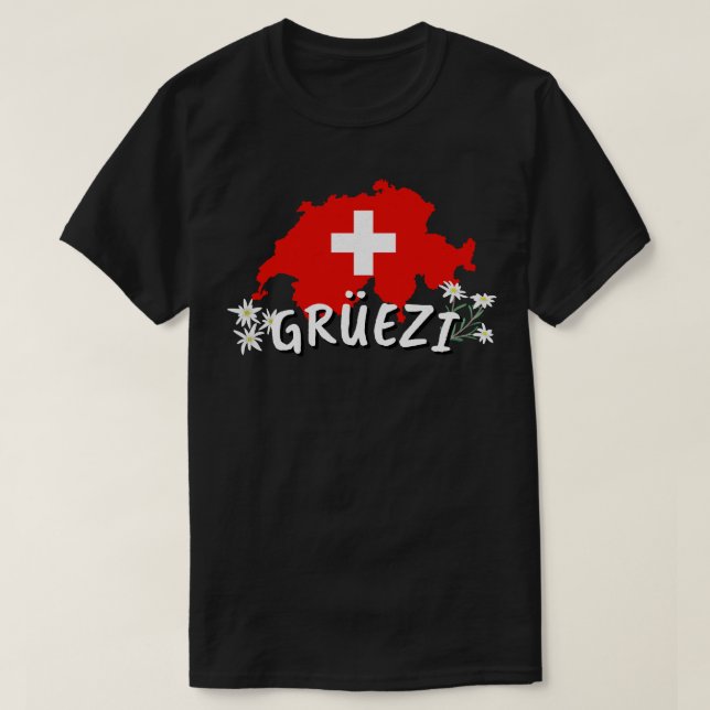 Hej i Schweiz Land schweiziska Flagga T Shirt (Design framsida)