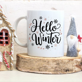 Hej i Snöflingor Vintern Elegant Jul Kaffemugg