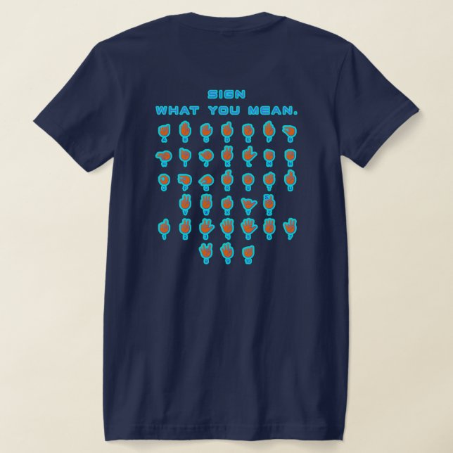 Hej i teckenspråk t shirt (Laydown Baksida)