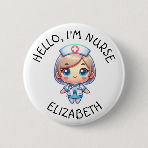 Hej Im Nurse (Lägg till Namn) Personlig, knapp