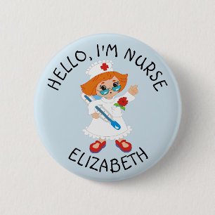 Hej Im Nurse (Lägg till Namn) Personlig, knapp