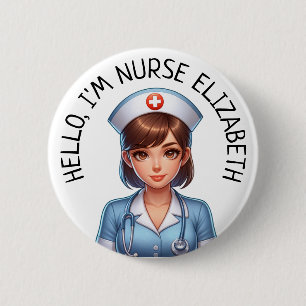 Hej Im Nurse (Lägg till Namn) Personlig, knapp