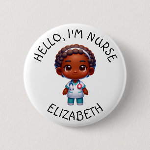 Hej Im Nurse (Lägg till Namn) Personlig, knapp