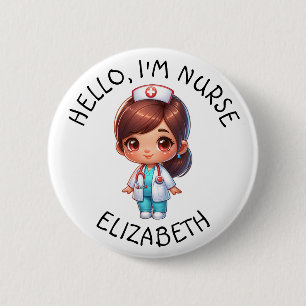 Hej Im Nurse (Lägg till Namn) Personlig, knapp