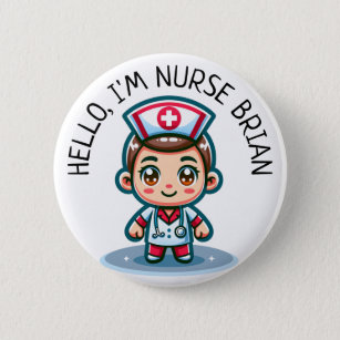 Hej Im Nurse (Lägg till Namn) Personlig, knapp