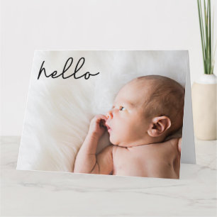 Hej Inledning av Baby födelse med Photo Anpassning Kort