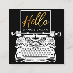 Hej Introduction Vintage Antique Typewriter Fyrkantigt Visitkort