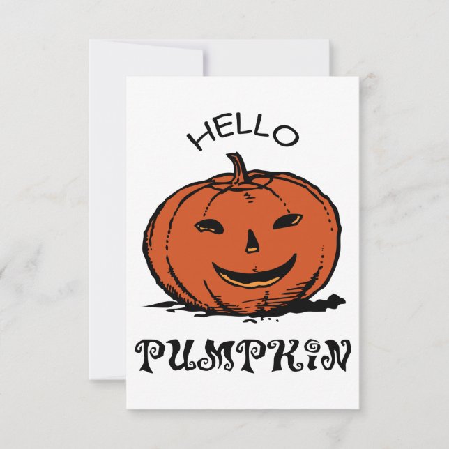 Hej-jack-o-lanternillustration, svart OSA kort (Framsida)