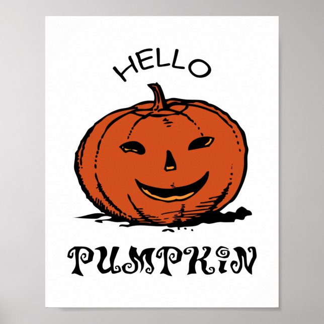 Hej-jack-o-lanternillustration, svart poster (Framsidan)