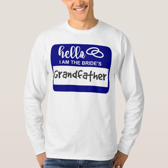 Hej jag är Brides farfar Namn Badge T Shirt (Framsida)