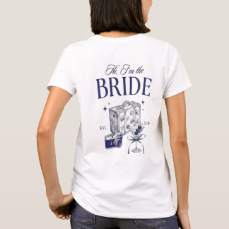Hej jag är bruden Retro resväskor Destination Bröl T Shirt