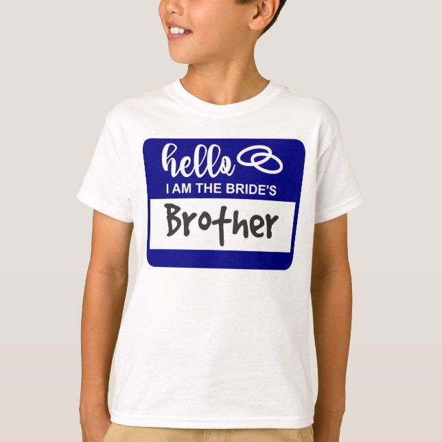 Hej jag är Brudens Bror Bröllopsnamn Märke T Shirt (Framsida)