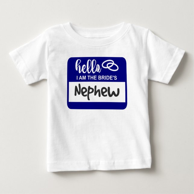 Hej jag är Brudens brorson Bröllopsnamnbricka T Shirt (Framsida)