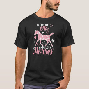 Hej, jag är Ellie och jag Kärlek hästar Cute Heart T Shirt