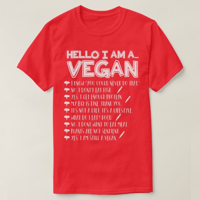 Hej Jag är en vegan T Shirt (Design framsida)