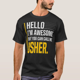 Hej jag är Fantastisk men kalla mig Usher Gult Fun T Shirt