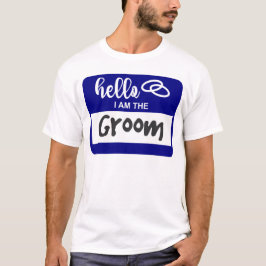 Hej: Jag är Groom Bröllop Namn Badge T Shirt