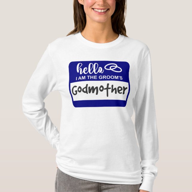 Hej jag är Grooms Godmor Namn Badge T Shirt (Framsida)